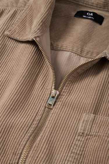 Hommes - Veste-chemise en velours côtelé - relaxed fit - col kent - beige