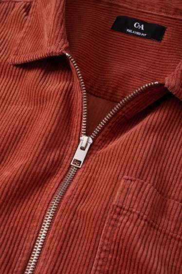 Hommes - Veste-chemise en velours côtelé - relaxed fit - col kent - orange