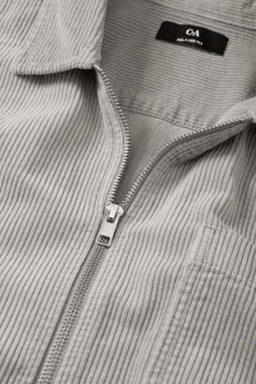 Herren - Cord-Hemdjacke - Relaxed Fit - Kent - grau