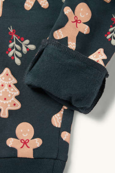 Kinderen: jongens - Mini Me - kinderpyjama voor de kerst - 2-delig - met patroon - donkergroen