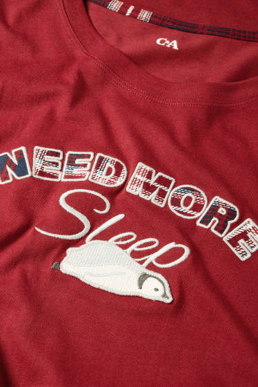 Donna - Camicia da notte - rosso scuro