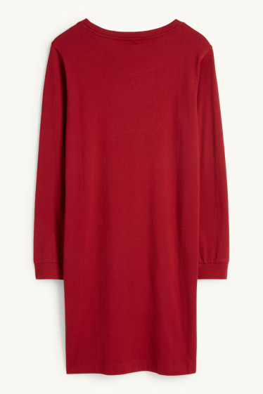 Donna - Camicia da notte - rosso scuro