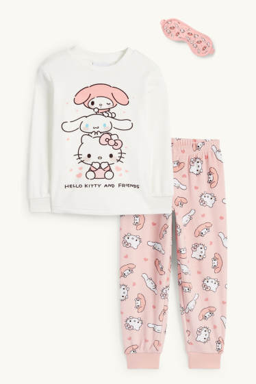 Kinderen: meisjes - Hello Kitty and Friends - set - winterpyjama en slaapmasker - wit