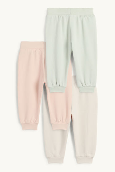 Baby Mädchen - Multipack 3er - Baby-Jogginghose - Broderie Anglaise - hellbeige
