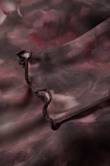 Femmes - Body - filet - à fleurs - marron foncé