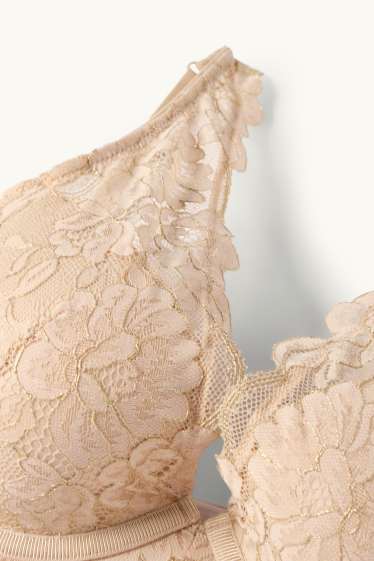 Women - Underwire bra - PLUNGE - padded - light beige