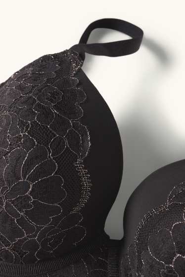 Women - Underwire bra - FULL COVERAGE - padded - black