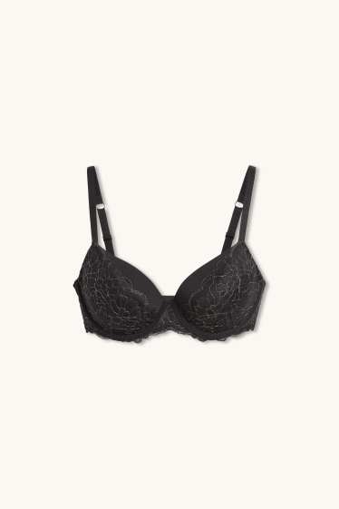 Women - Underwire bra - FULL COVERAGE - padded - black
