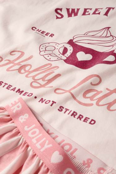 Copii - Fete - Set - pijama și boxeri cu motive de Crăciun - 5 piese - roz