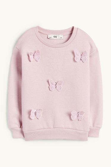 Bambine - Farfalla - felpa - rosa