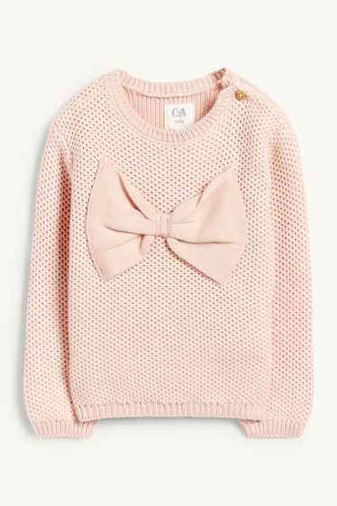 Baby: meisjes - Strik en sterretjes - babyoutfit - 2-delig - roze