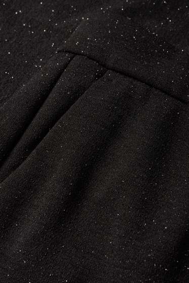 Dona - Pantalons - high waist - wide leg - efecte brillant - negre