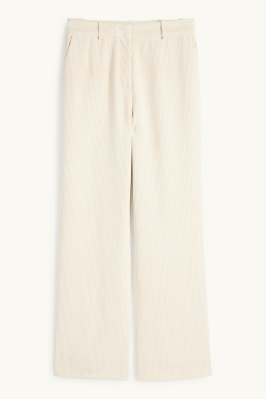 Dames - Business-broek - high waist - regular fit - crème wit