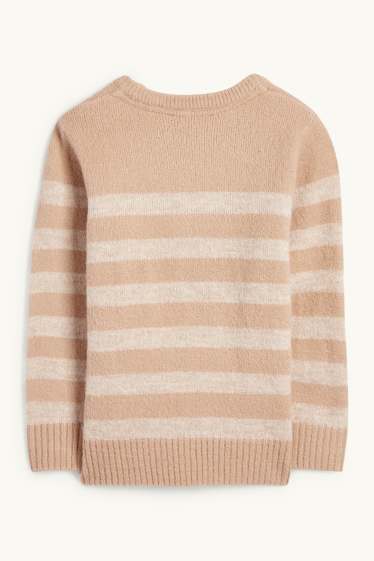 Kinder Buben - Pullover - gestreift - beige
