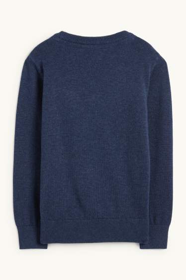 Enfants garçons - Teddy bear - pull de Noël - bleu foncé