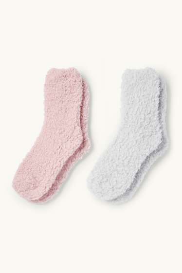 Femmes - Lot de 2 paires - chaussettes - rose