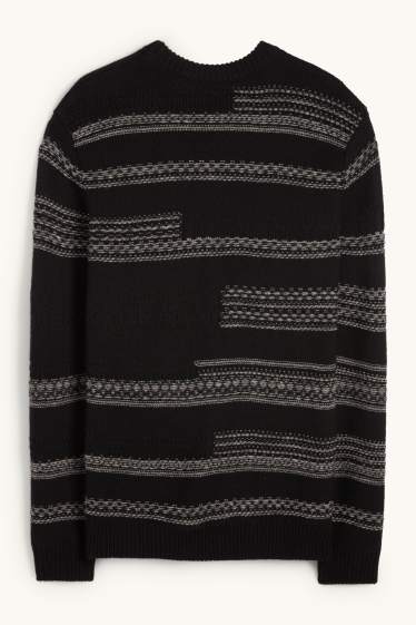 Herren - Pullover - gemustert - schwarz