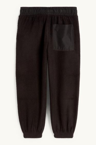 Enfants garçons - Pantalon de jogging cargo en polaire - noir