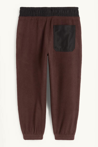 Enfants garçons - Pantalon de jogging cargo en polaire - marron foncé