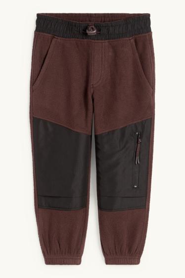Enfants garçons - Pantalon de jogging cargo en polaire - marron foncé