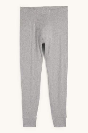 Uomo - Calzamaglia intima - a coste - grigio