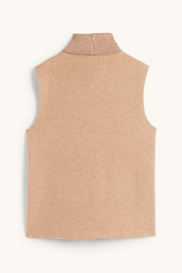 Femmes - Top à col roulé - marron clair