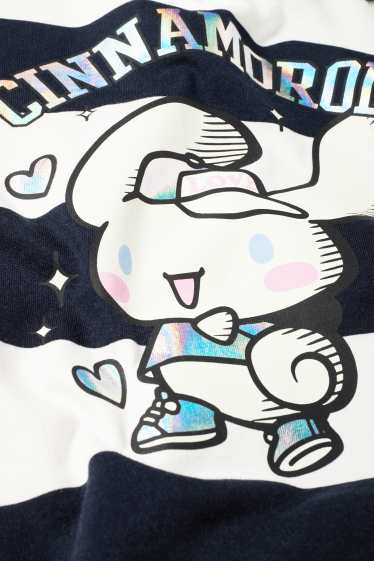 Nena - Cinnamoroll - polo de mànigues llargues - de ratlles - blanc/negre