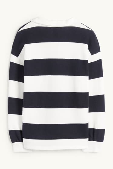 Nena - Cinnamoroll - polo de mànigues llargues - de ratlles - blanc/negre