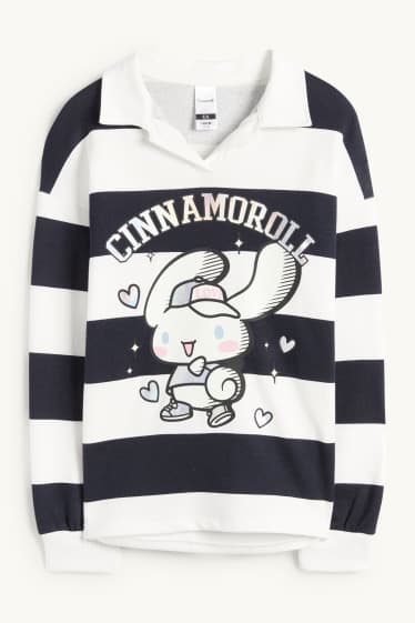 Nena - Cinnamoroll - polo de mànigues llargues - de ratlles - blanc/negre