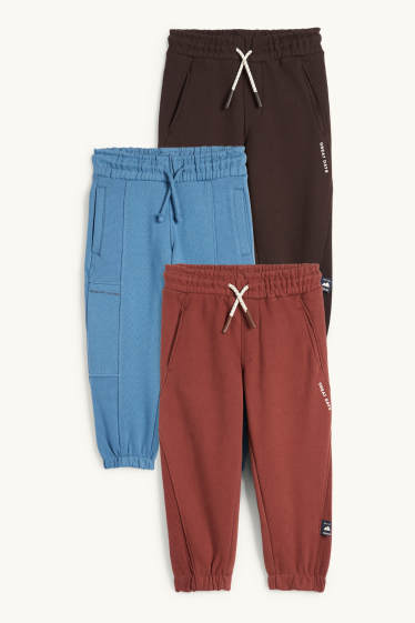 Enfants garçons - Lot de 3 - pantalons de jogging - bleu