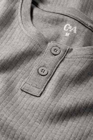 Uomo - Maglia intima - a coste - grigio