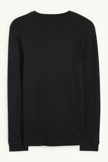 Uomo - Maglia intima - a coste - nero