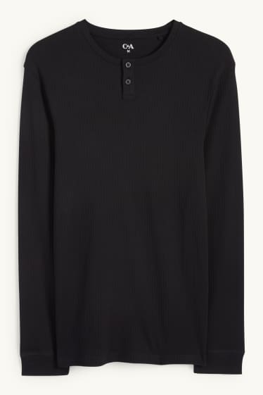 Uomo - Maglia intima - a coste - nero