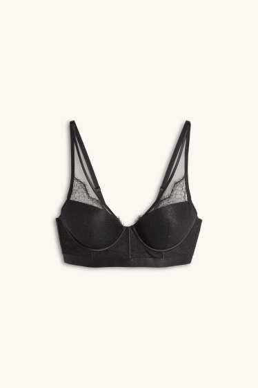 Femmes - Soutien-gorge à armature - PLUNGE - ampliforme - noir