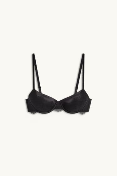 Femmes - Soutien-gorge à armature - DEMI - ampliforme - noir