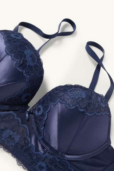 Femmes - Soutien-gorge à armature - PLUNGE - ampliforme - bleu foncé