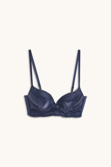 Femmes - Soutien-gorge à armature - PLUNGE - ampliforme - bleu foncé