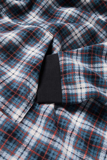 Herren - Hoodie-Decke - kariert - dunkelblau