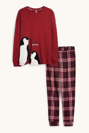 Donna - Pigiama - rosso scuro