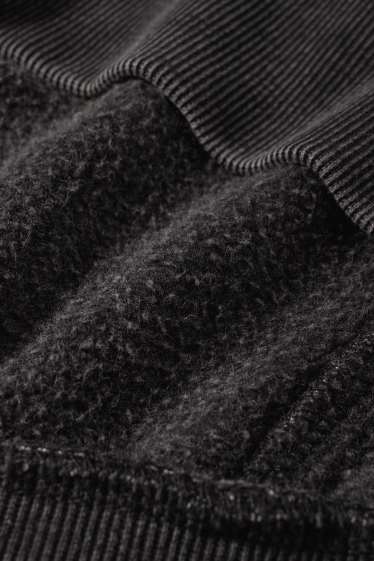 Herren - Oversized-Sweatjacke mit Kapuze - dunkelgrau