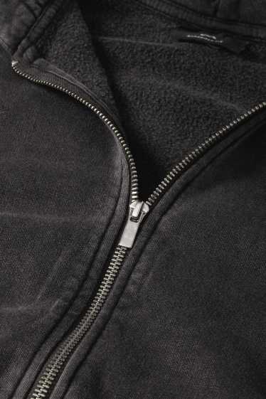 Herren - Oversized-Sweatjacke mit Kapuze - dunkelgrau