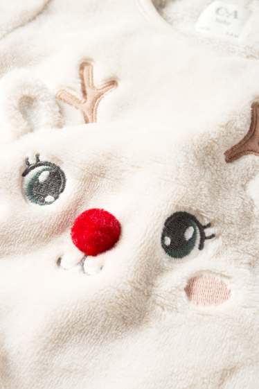 Nadó nena - Ren - dessuadora de Nadal per a nadó - beix