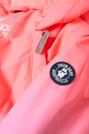 Children Girls - Baby snowsuit - waterproof - patterned - neon pink