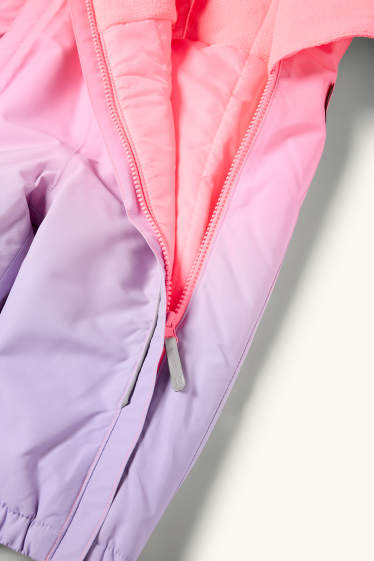 Children Girls - Baby snowsuit - waterproof - patterned - neon pink