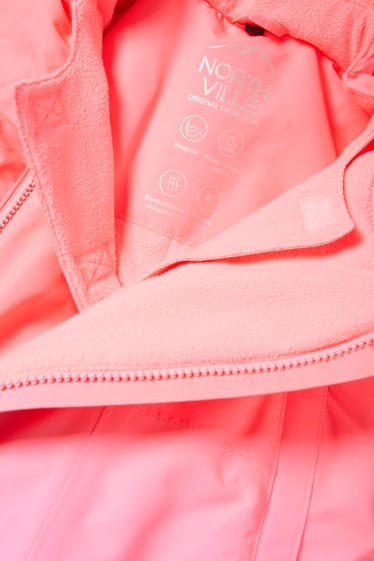 Children Girls - Baby snowsuit - waterproof - patterned - neon pink
