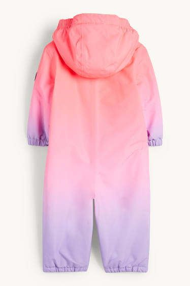 Children Girls - Baby snowsuit - waterproof - patterned - neon pink