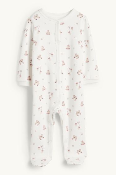Bebés niñas - Gorros y guantes - pijama para bebé - blanco