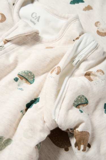 Baby Boys - Bear and hedgehog - baby sleeping bag - 6-18 months - light beige