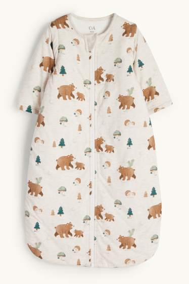 Baby Boys - Bear and hedgehog - baby sleeping bag - 6-18 months - light beige
