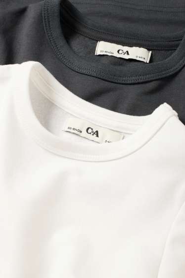 Kinder Jungen - Multipack 2er - Thermo-Unterziehshirt - schwarz / weiß